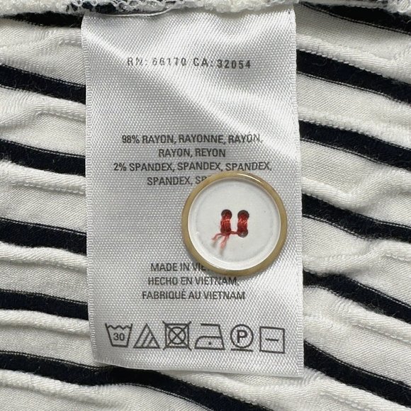 Maeve Anthropologie Paladino Dress Faux Wrap Puckered Stripe V-Neck Cap Sleeve S - Picture 11 of 11